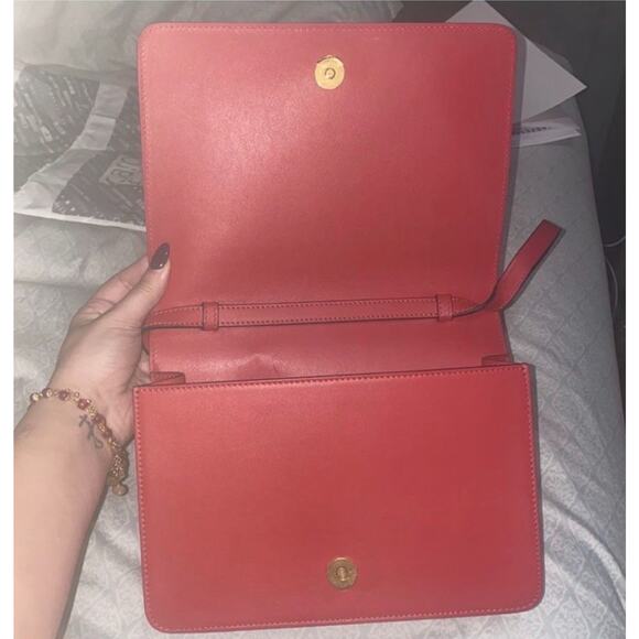 Versace Handbag Red NWT Crossbody Leather/Medium Logo - Picture 6 of 7